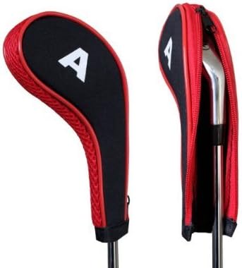 Andux Number Print Golf Iron Club Head Covers with Zipper RH 10pcs/set Black/red, Black / Red - Image 5