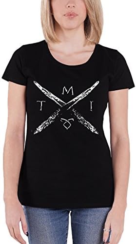 Mortal Instruments T Shirt Swords Cross Official Womens Junior Fit Black