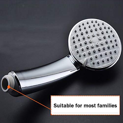 Bath Shower Head - Adjustable Hand Shower Head Top Spray + High Pressure Boosting Water Saving Filter Balls Beads + High Turbo Pressure Shower Head + Hose Push On Mixer Hairdresser Pet (A)