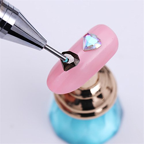 BONNIESTORE 1 Pc Dual-ended Dotting Pen Rhinestone Studs Picker Wax Pencil Pen with Crystal Beads Handle Manicure Nail Art DIY Decoration Tool