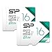 Silicon Power 16GB 2-Pack High Speed MicroSD Card with Adapter
