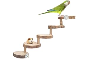 YMIKO Wooden Hamster Ladder, 5 Layers Parrot Toy Climbing Stairs Pet Toys Perches Cage for Pet Playing Relaxing