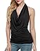 Zeagoo Women's Sexy Backless Halter Drape Neck Top Blouse