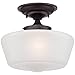 Regency Hill Floating Rustic Farmhouse Ceiling Light Semi Flush-Mount Fixture 12