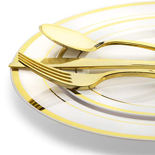 Disposable Plates, Forks, Knives, Spoons and Cups, 150 Piece Tableware