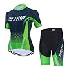 HXTSWGS Womens wielertrui en Bib Shorts Set,Fietsbroek met 3 elastische achterzakken voor fietser en MTB Pro Racing