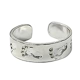 925 Designs Sterling Silver Footprints In The Sand Toe Ring