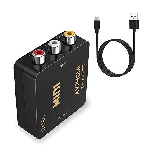 RCA-to-HDMI-AV-to-HDMIGANA-1080P-Mini-RCA-Composite-CVBS-AV-to-HDMI-Video-Audio-Converter-Adapter-Supporting-PALNTSC-with-USB-Charge-Cable-for-PC-Laptop-Xbox-PS4-PS3-TV-STB-VHS-VCR-Camera-DVD