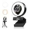 Streaming Webcam with Dual Microphone 1080P Adjustable Right Light Pro Web Camera Advanced Auto-Focus with Tripod JIGA…