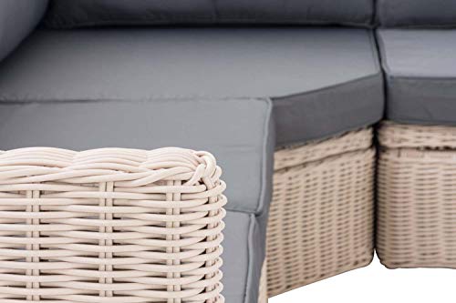 CLP Polyrattan Ecksofa Tibera 5mm I Gartensofa Mit 5 Sitzplätzen I Loungesofa Aus Rundrattan Inkl. Kissen I… – Bild 6