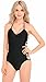 Womens One Piece Sexy Plunge Neck Strappy Swimsuit Swimwear Monokini (X Large, Strappy Black)