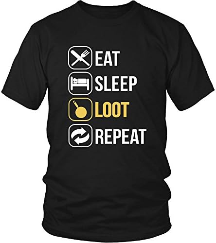 Teehub Eat Sleep Loot Repeat Funny pubg Gaming T-Shirt (2XL)