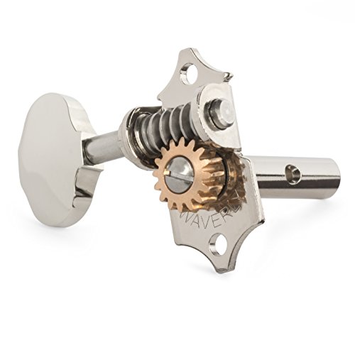 Waverly Guitar Tuners with Butterbean Knobs for Slotted Pegheads, Nickel, 3L/3R