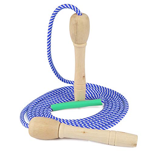 Verstellbare Springseil für Kinder, Springen Seil mit Holzgriff und Baumwollseil, Ideal für Fitness Training/Spiel/Fett…
