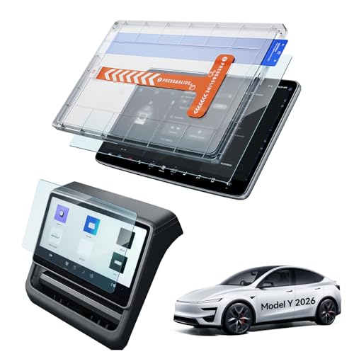 LANTU 2 Pieces 16 Inch + 8 Inch Screen Protector for Tesla Model Y 2026 Premium/Performance, Matte Anti-Glare Front and Rear Screen 9H Tempered Glass Screen Protector with Installation Kit