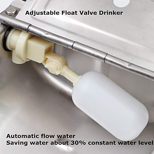 Automatic Cattle Drinker Large Capacity Stainless Steel Automatic Bowl Cattle Drinking Bowl for Horses Goats with Adjustable Float Valve and Drainage Hole