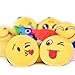 24PCs Emoji Key Chain Mini Plush Pillows Toys for Emoji Party Favors, Emoji Party Decorations