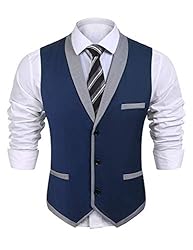 COOFANDY Men's Formal Jacket Suit Vest V-Neck