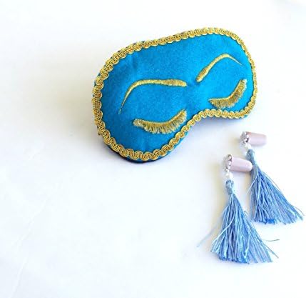 Handmade Breakfast at Tiffany's Eyelashes Sleep Mask Tassel Ear Plugs Set Bachelorette Party Mask.