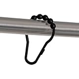 Plastic V-Glide Shower Curtain Hooks - 12pk (Black)