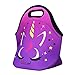 Cute Unicorn Lunch Bag for Kids, Waterproof Insulated Neoprene Lunch Tote with Zipper for School Work Outdoor