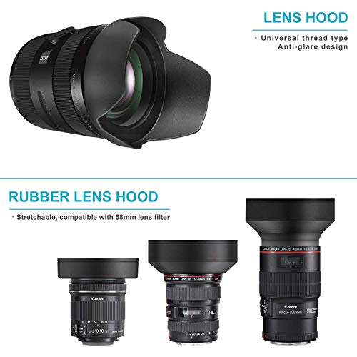 Neewer 58mm Lens and Filter Bundle Wide Angle Lens, Telephoto Lens and Filter Set (Macro, ND