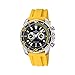 Festina Men's Crono F16574/1 Yellow Polyurethane Quartz Watch with Black Dial