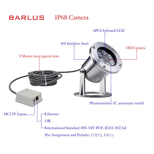 Barlus Underwater Viewing Poe Fishing 2MP Camera for Garden Pond Camera
