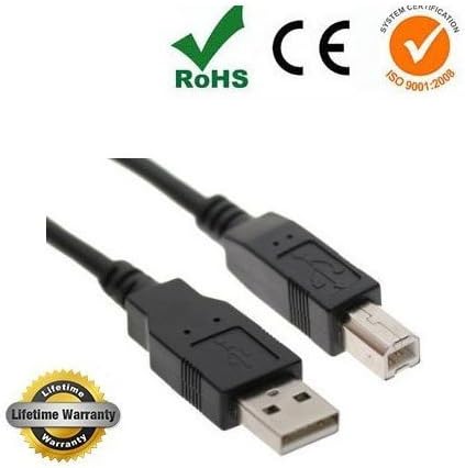 Imbaprice 10 Feet Long Usb 2.0 Printer And Scanner Cable For Epson Expression Home Xp-310 Xp-400 Xp-410 Xp-600 Workforce Wf-2530 Wf-2540 Wf-3520 Wf-3540 Printers - Black