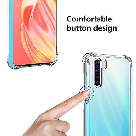 WILLIS Custodia per Oppo A91, Cover Protettiva in Silicone TPU Colore Sfumato Trasparente, Custodia per Telefono Antiurto e Antigraffio