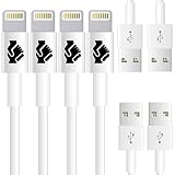 Trusted Cables (4 Pack) [Apple MFi Certified] Newest iPhone Cord Lightning Cable Charging Connector - Fast Syncing Speeds, iPhone 5/6/7/8/X and iPads