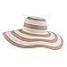 Itopfox Women's Beachwear Sun Hat Striped Straw Hat Floppy Big Brim Hat