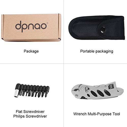 DPNAO Multi Plier 7 in 1 Multitool Kit/Hand Tools Wrench/Portable Folding Wire Cutter/Multifunctional Screwdriver Adjustable Multi-Functional Pocket Survival Driver Bits Nylon Sheath - Thumbnail 6