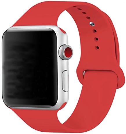 Band for Apple Watch 42mm, Guangzhi New Design (Metal Tuck Clasp Ouside/Correct Wearing Way in 4th Image) Soft Silicone Sport Strap Band for iWatch Series 1 / 2, Sport, Edition,42mm,Red