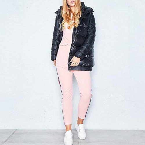 Dreamyth-Winter 2PCS Womens Tracksuit Hoodies Sweatshirt Top Pants Sets Sport Wear Casual Suit (Pink, S)
