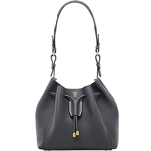 2015 AW MCM Authentic LUNA Medium Draw String Bag_Phantom Grey MWD5AMA11EP