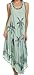 Sakkas 117 Watercolor Palm Tree Tank Caftan Short Dress - Seafoam - One Size