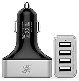 iXCC 48W/9.6A 4 Port Car Charger, Fast Car Charger Adapter for iPhone 7s 6s Plus, USB Car Charging Ports for Galaxy S8+ S7 S6 Edge, iPad Pro Air mini, Note 5, LG, Nexus and More - Silver