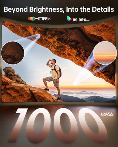 Smart Projector 4K [Compatible with Netflix|20W Dolby]Outdoor Projecteur with WiFi6 and Two-Way Bluetooth|AI Auto Focus & Keystone|HDR10,TOPTRO 1080P Portable Proyector for Movie/Home Theater/Bedroom