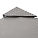 8x8 Ft Waterproof Gazebo Patio Canopy Top Replacement Cover Tent Gray w/ 3-Layer Polyester 2-Tiers PVC for Protective UV Blocking Outdoor Gardening Structures