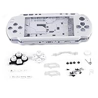 Tangxi Game Shell for PSP 3000, Full Housing Console Game Shell Case Replacement with Buttons Parts Kit for Sony PSP 3000 (White)
