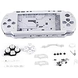 fosa Replacement Full Housing Console Game Shell Case Cover Back Repair Parts for PSP 3000/PlayStation Portable 3000 System, Shock-Absorption and Anti-Scratch Design(White)