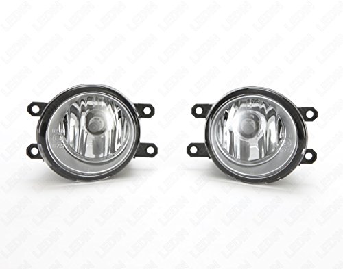 LEDIN for 2012-2014 Toyota Yaris Hatchback Fog Light Kit Set with Bezel Switch Wire Harness Bulbs