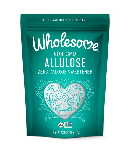 Wholesome Sweeteners 12-Ounce Allulose Sweetener, Zero Calorie Sugar Substitute, Keto Friendly, Non GMO, Non-Erythritol, Gluten Free & Vegan Sweetener, 1 Pack