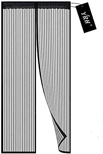YRH Magnetic Fly Screen Door - Heavy Duty Self-Sealing Mesh,Powerful Magnets and Full Frame Magic Tape,No Drill Installation,Automatically Closes (100x210cm, Black) — image 1