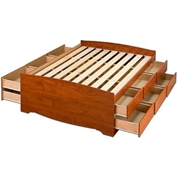 Amazon.com: Cherry Tall Full Captain's Platform Storage ...