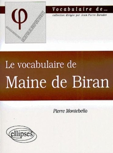 Le  vocabulaire de Maine de Biran