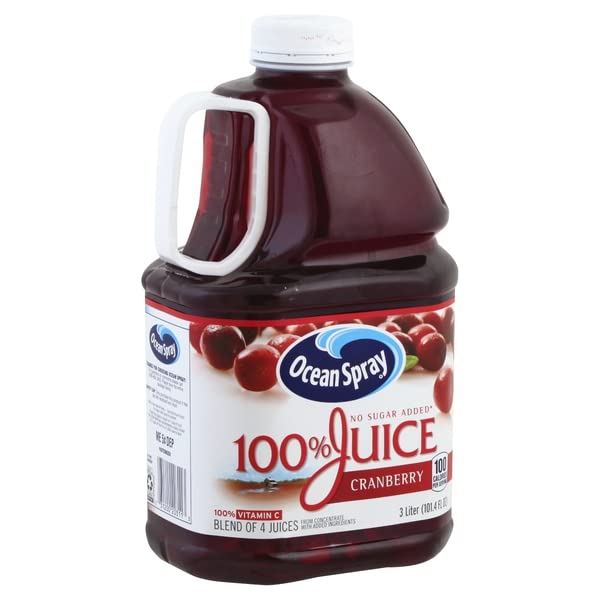 OCEAN SPRAY 100% JUICE NO SUGAR ADDED CRANBERRY