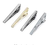 QIMOSHI 4Pcs Tie Clips for Men Tie Bar Clip Set for