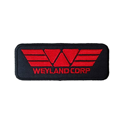 Sci-Fi Alien VS. Predator Weyland Corp Red and Black Logo Iron/Sew-On Embroidered 4" X 1.5" Patch